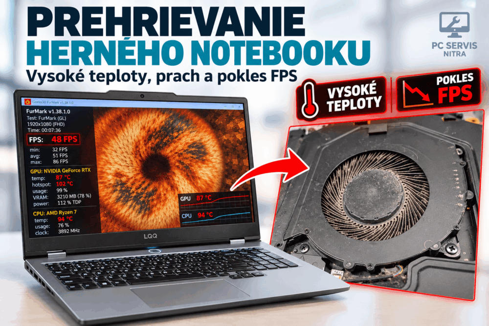 Prehrievanie herného notebooku a pokles FPS